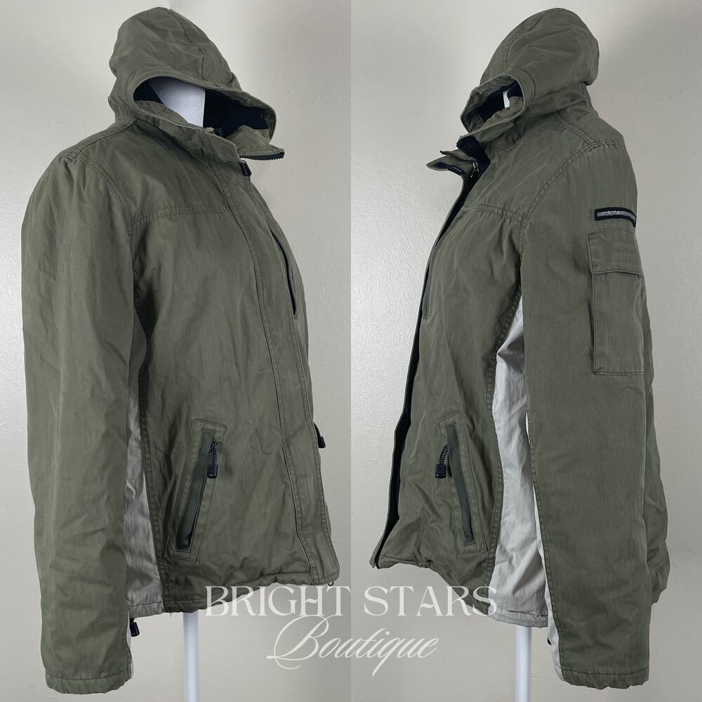 Rare Vintage Green Coat ASO Rory Gilmore Girls Y2K Fall Winter Jacket Hood - Picture 6 of 8